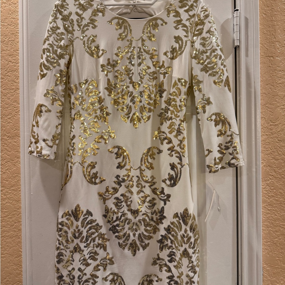 Elegant Gold and White Dress